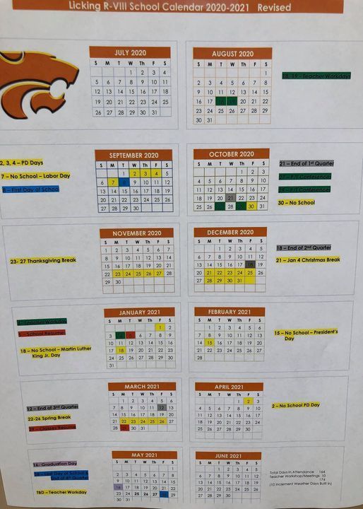 20-21 calendar